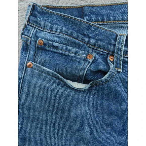 Levis 514 Jeans Mens 34x33 Blue Classic Straight Red Tab Denim Cotton - Picture 3 of 11